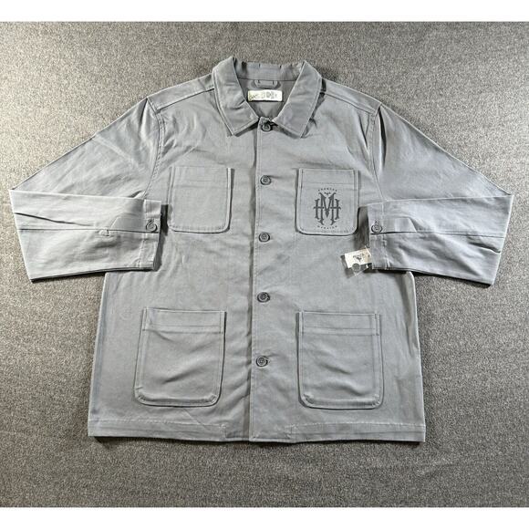 Disney Parks The Haunted Mansion Jacket Men's Large Shacket Button Up 4-Pocket - Picture 2 of 15